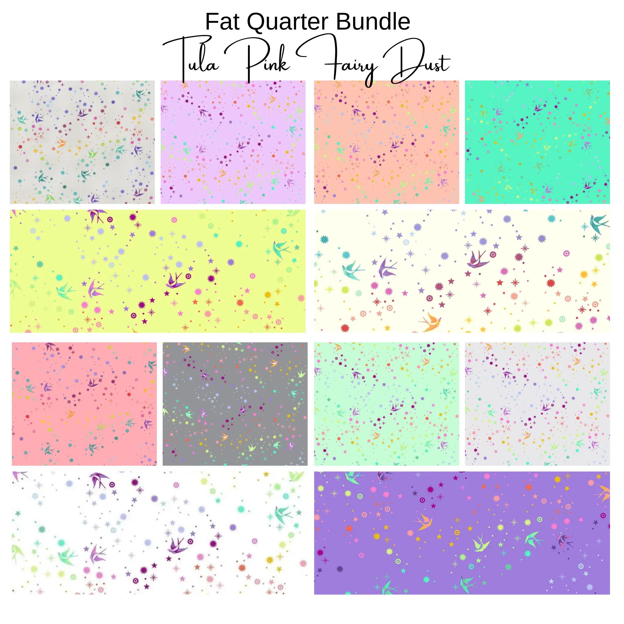 Fat Quarter Bundle (12) Tula's True Colors Fairy Dust