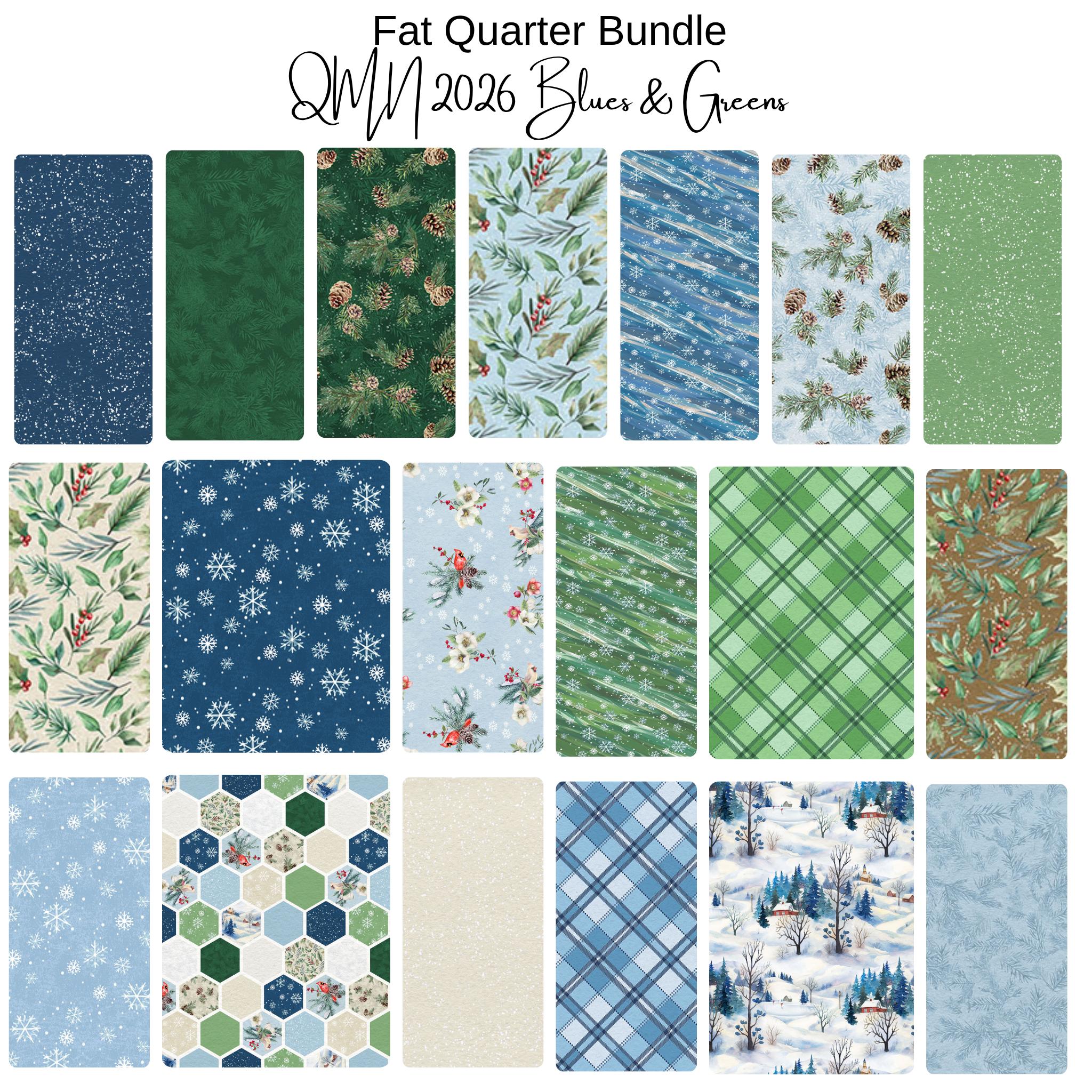 Fat Quarter Bundle (19) Quilt Minnesota 2026 - Blues and Greens