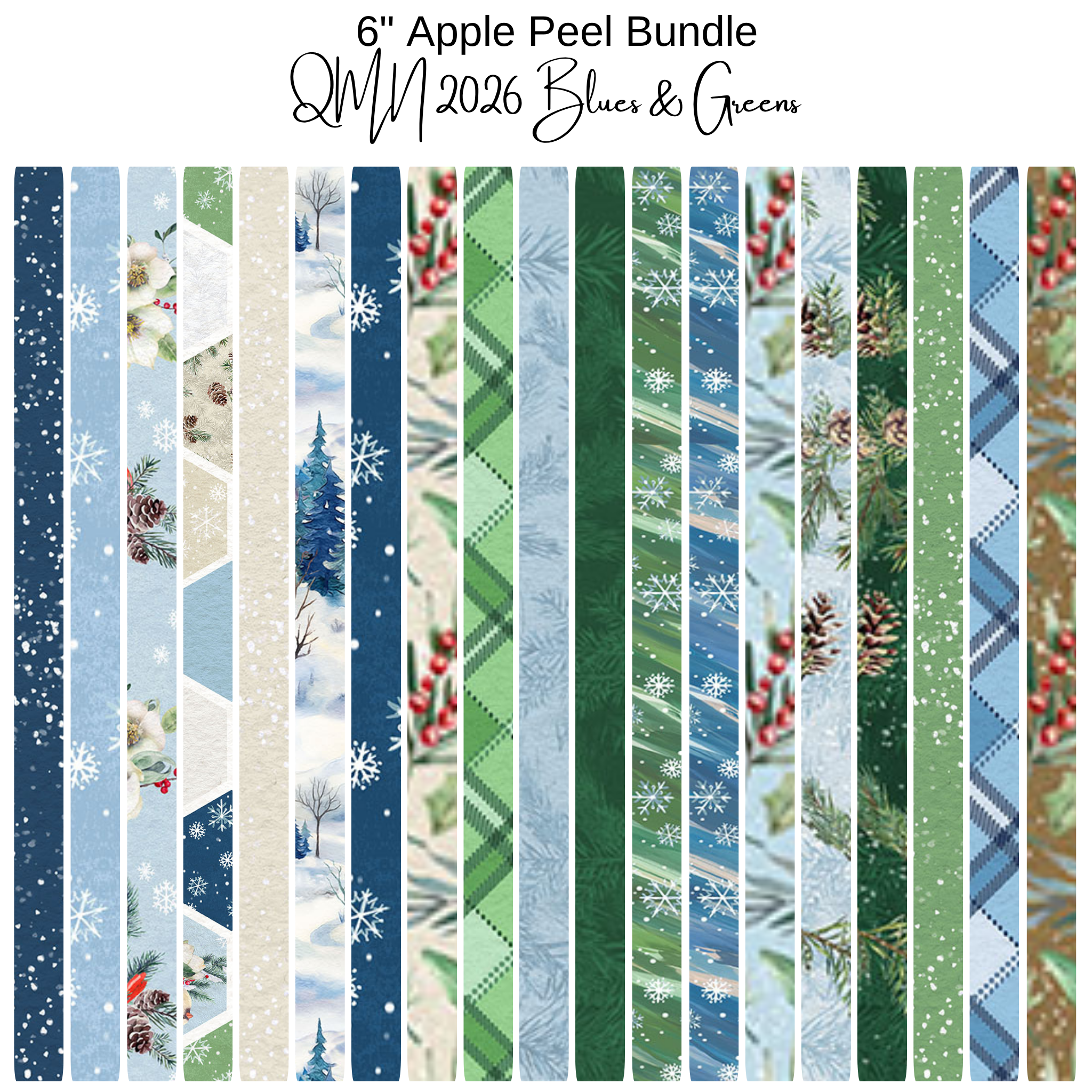 Apple Peel Bundle (19) Quilt Minnesota 2026 - Blues and Greens