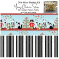 Kit: One Hour Basket - Meowy Christmas Stripe 9"Wx 6"Dx7"T