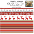 Kit: One Hour Basket - Cabin Deer Stripe 9"Wx 6"Dx7"T