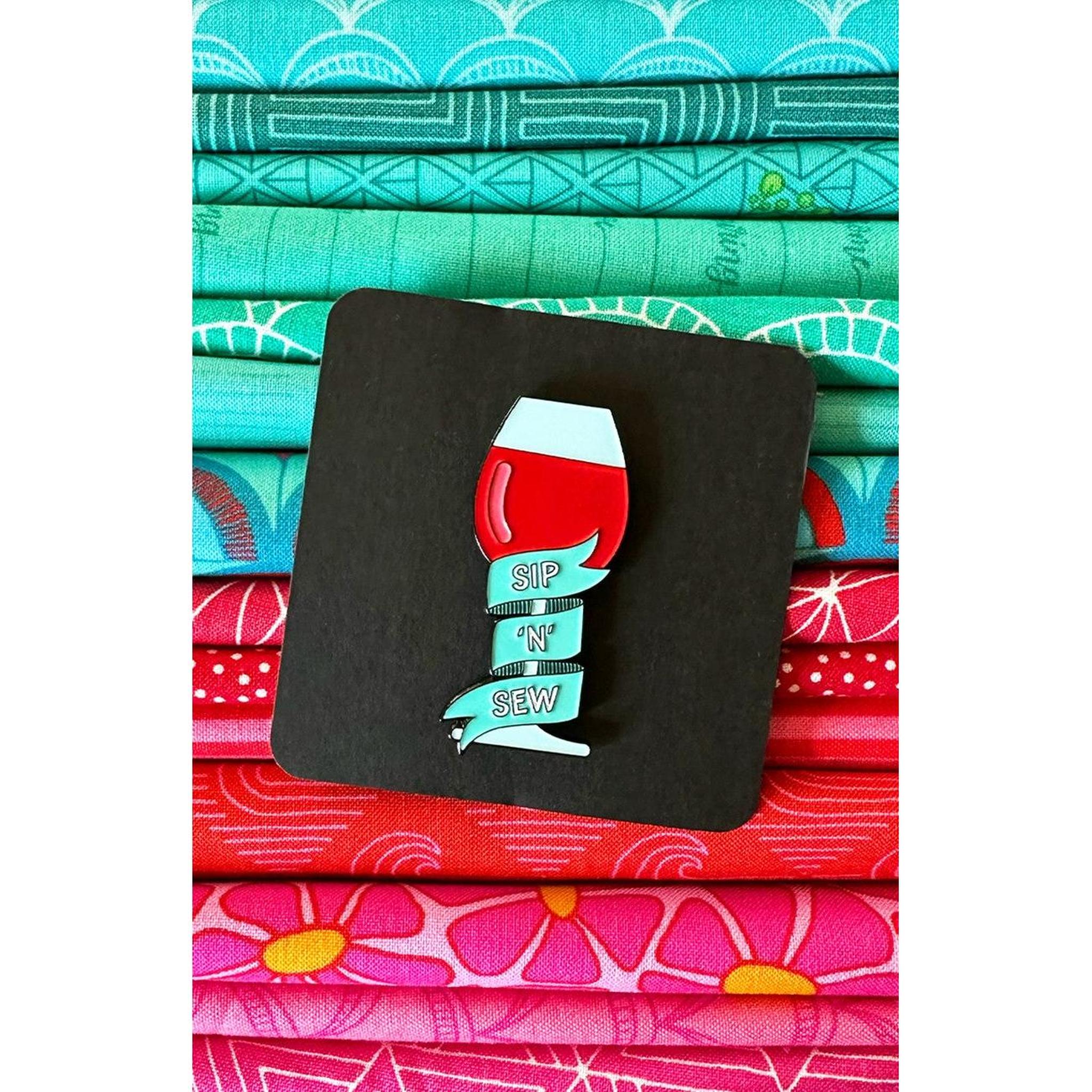 Sip 'N' Sew Wine Enamel Pin