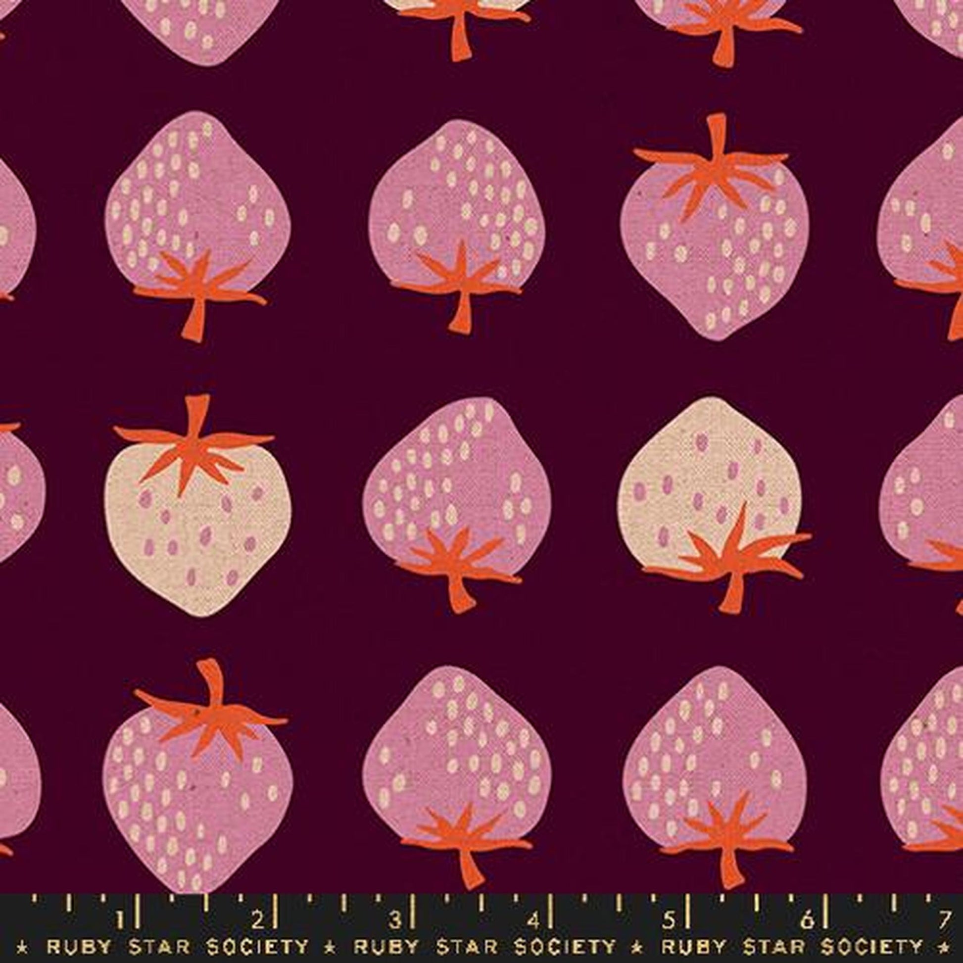 Strawberry by Kimberly Knight - Retro Canvas: Deep Plum