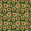 Sunkissed by Nancy Mink - Tossed Sunflowers Green