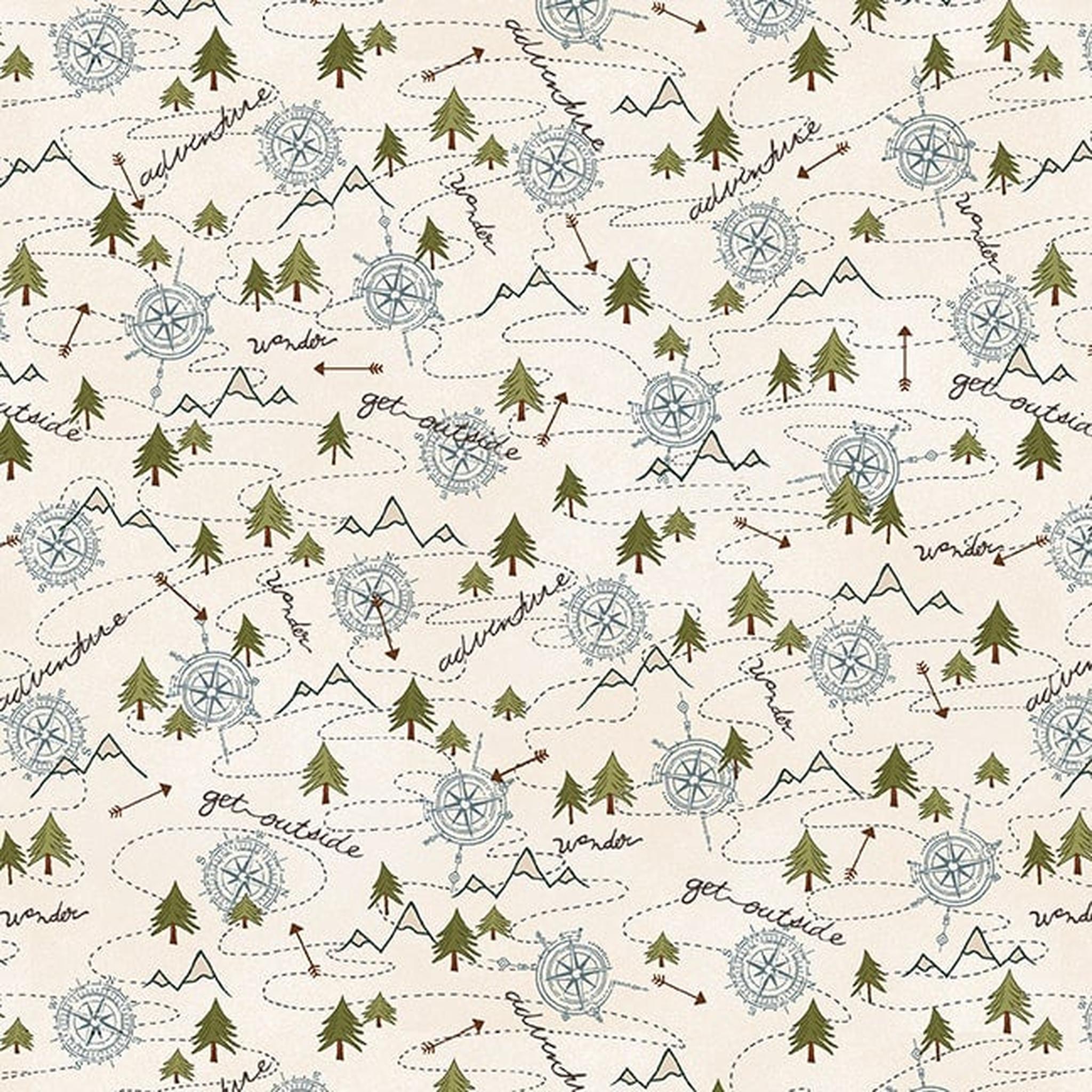 The Mountains are Calling | Mixed Media Mountain Trail - Cream