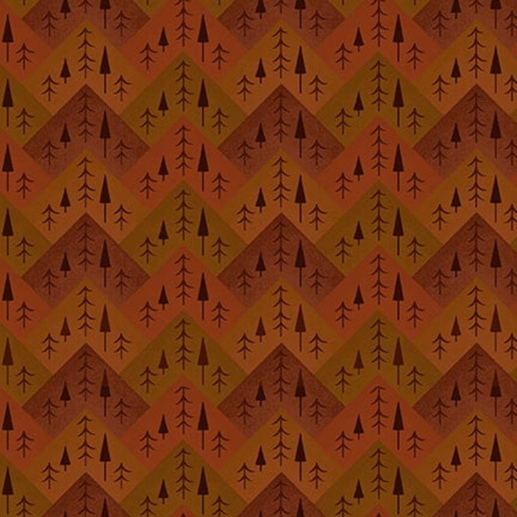 The Mountains are Calling |Tree Mountain Zig Zag - Rust
