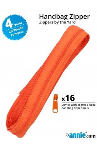 By Annie 4YD Zippers by the Yard -Pumpkin