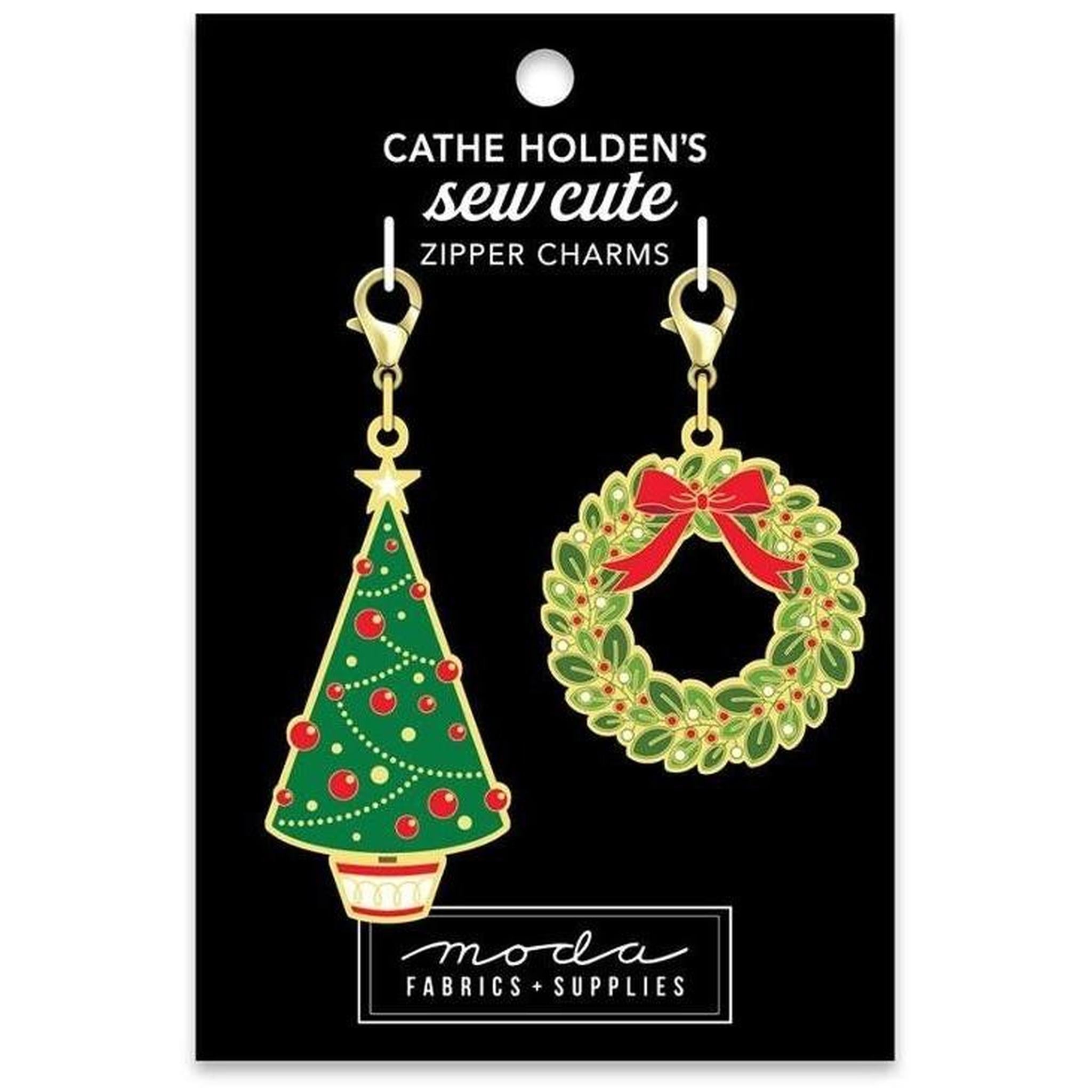 Tree and Wreath Zipper Pull