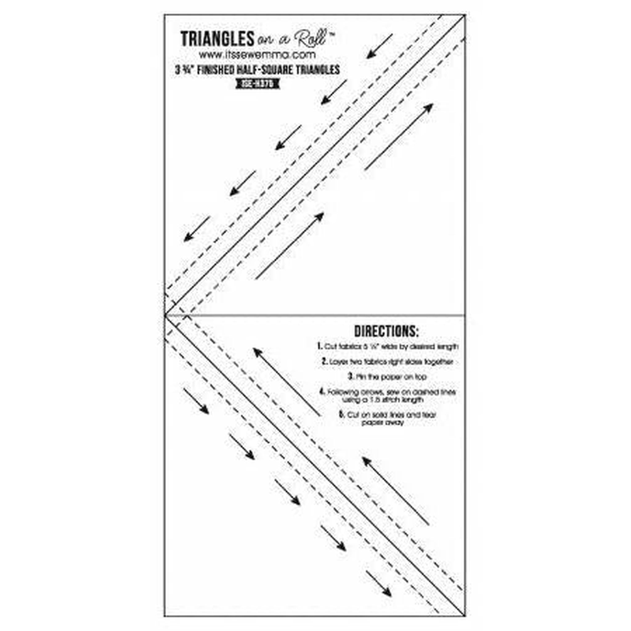 Triangles on a Roll 3 3/4" Half Square Triangle