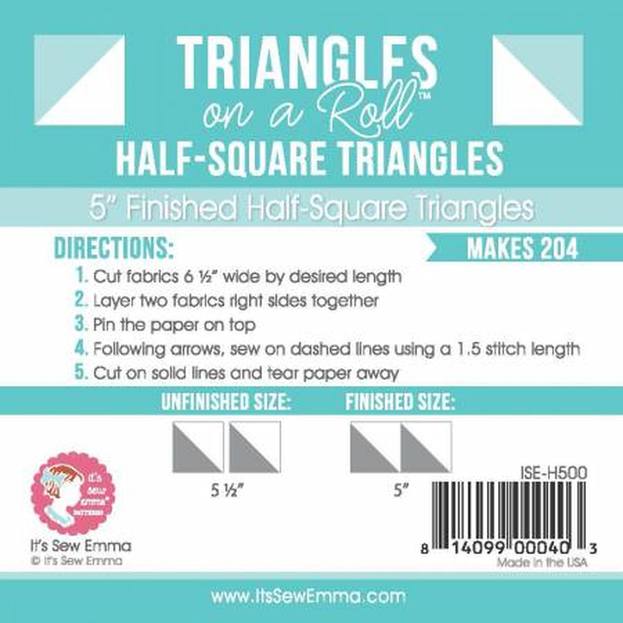 Triangles on a Roll 5" Half Square Triangle