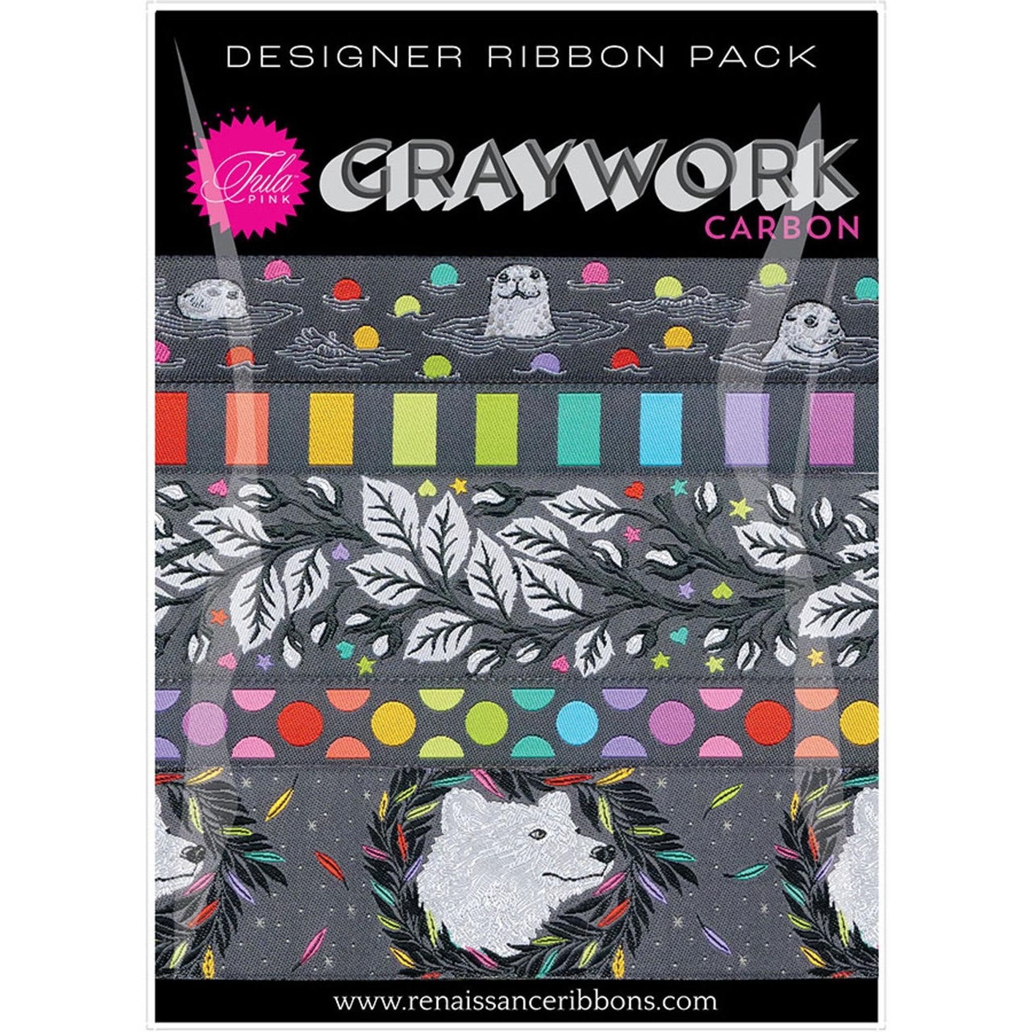 Tula Pink Graywork Ribbon Pack - Carbon