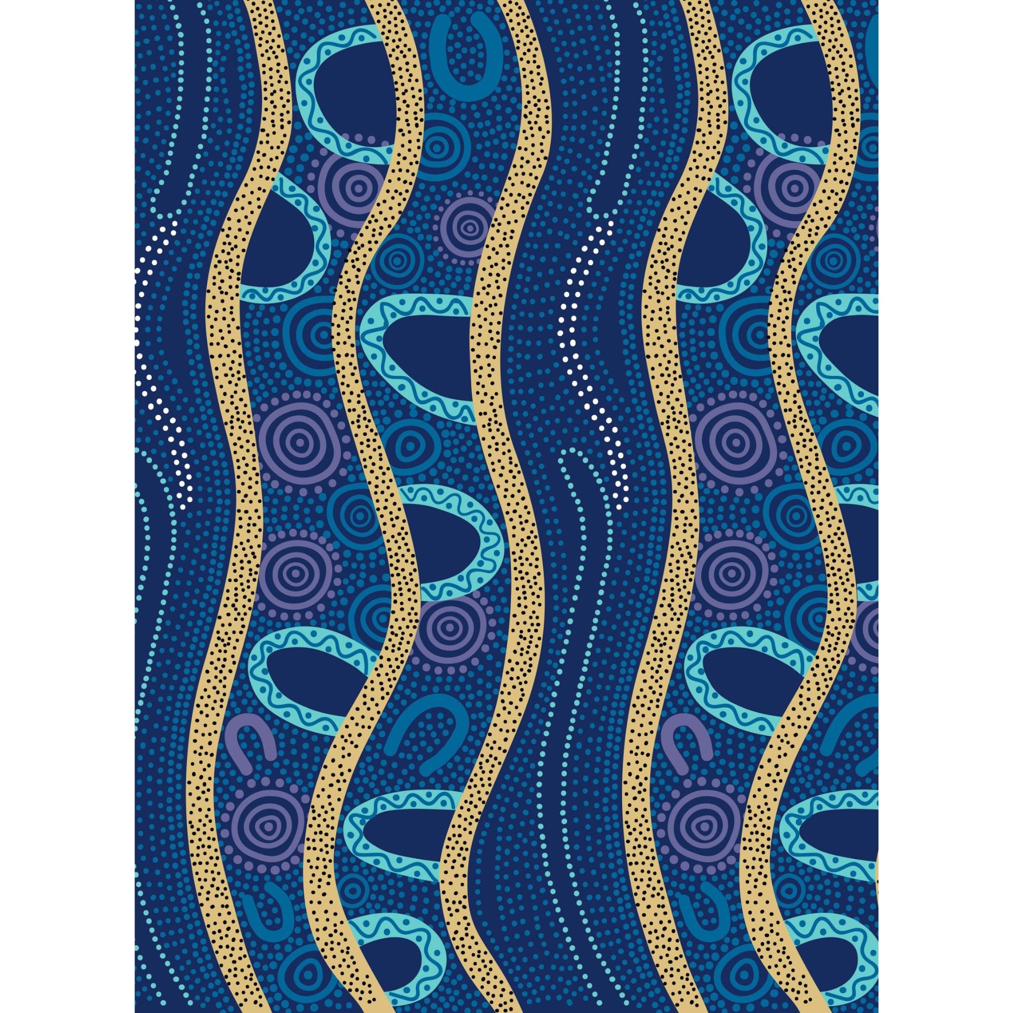 M&S Textiles - Gathering by the River Blue