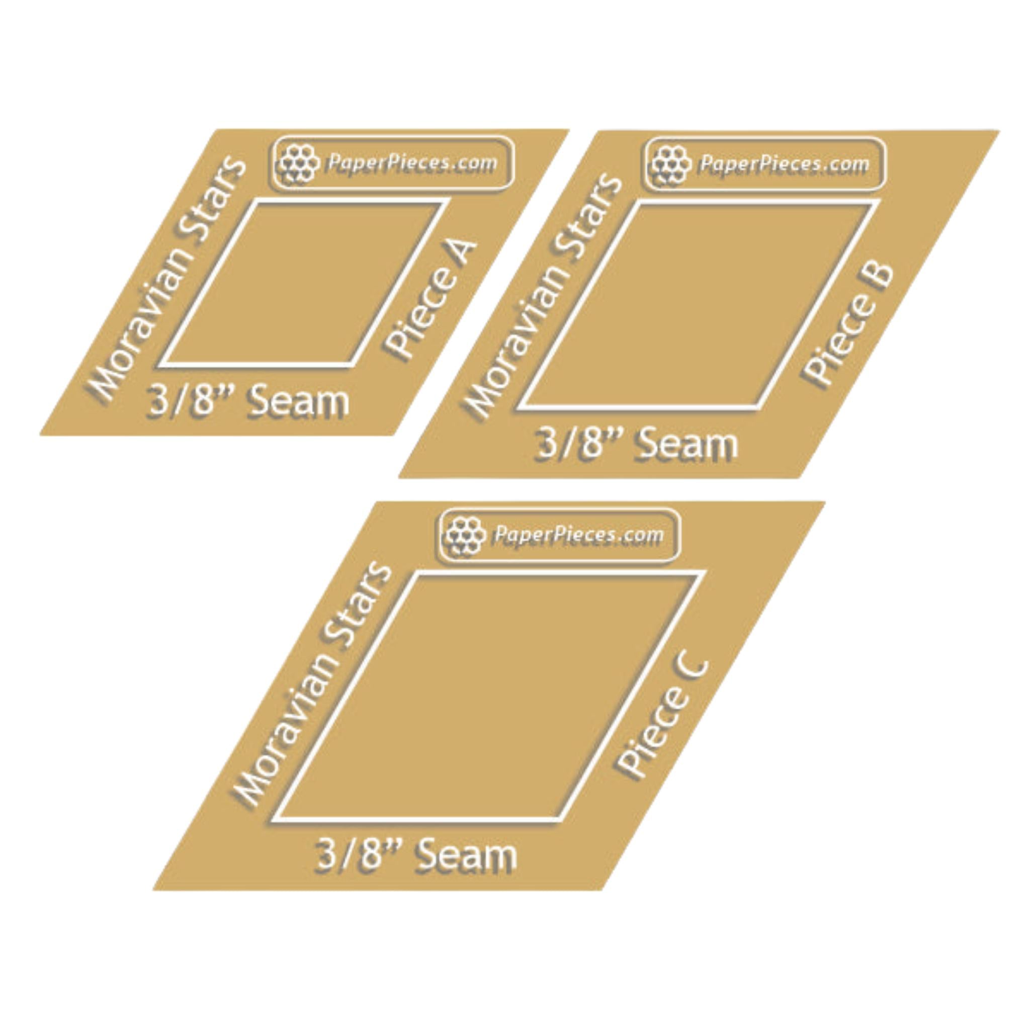 Paper Pieces: Moravian Star - 3/8" Seam Allowances Cutting Template Set
