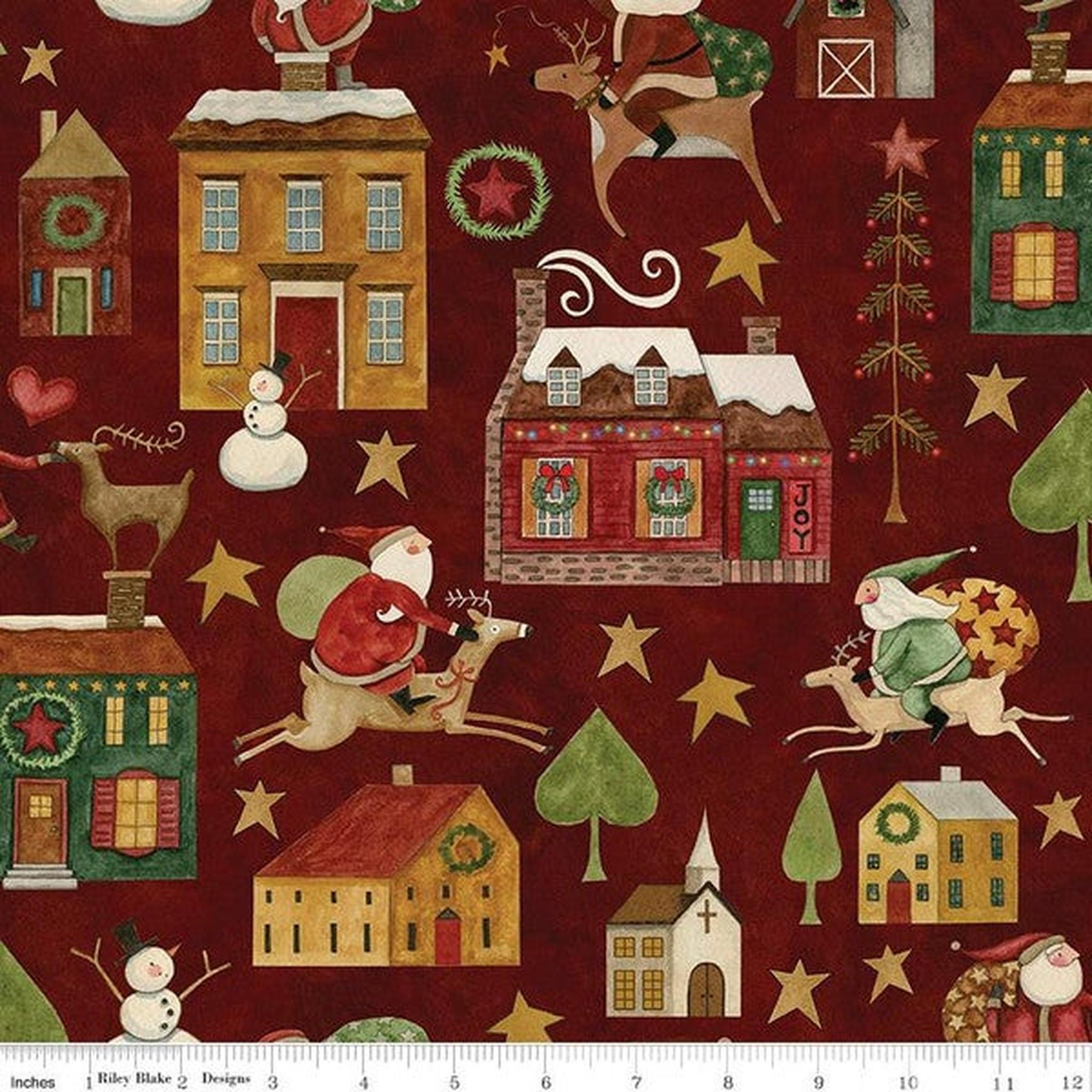 Up on the Housetop by Theresa Kogut Main: Cranberry