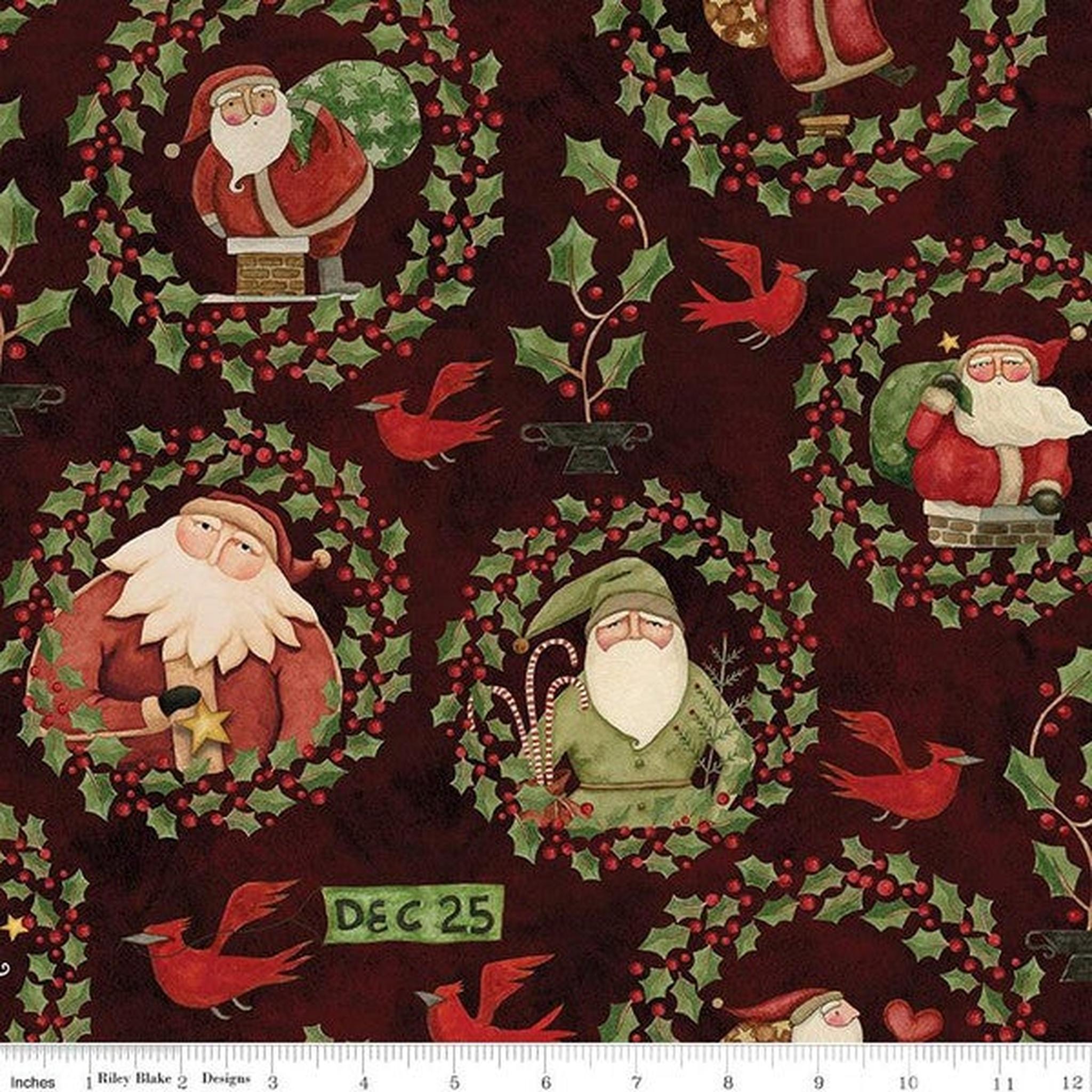 Up on the Housetop by Theresa Kogut Santa Holly: Cranberry
