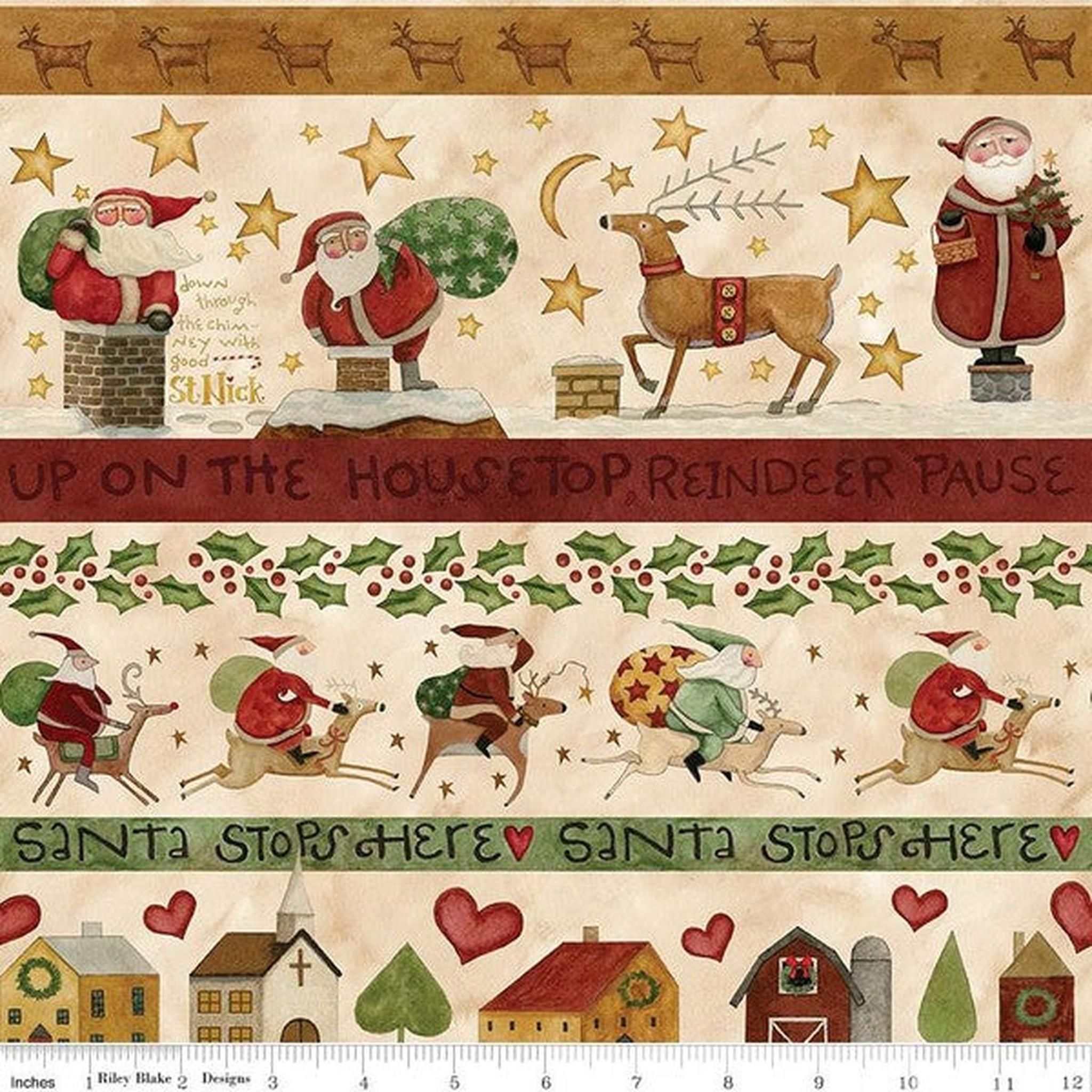 Up on the Housetop by Theresa Kogut Stripe: Snowflake