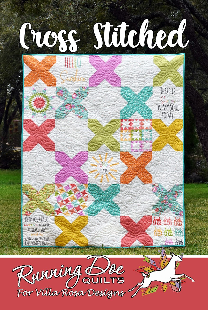 Villa Rosa Pattern - Cross Stitched