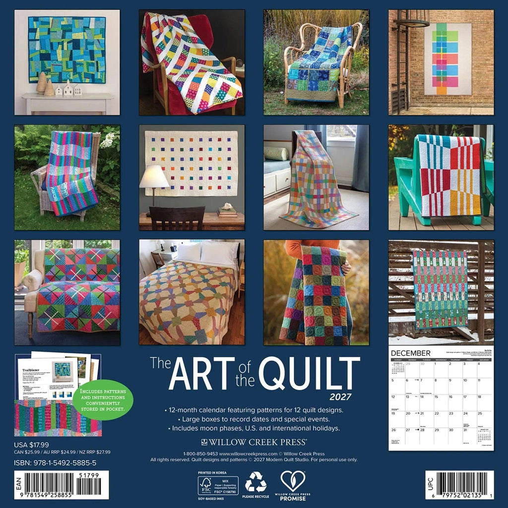 2027 Art of the Quilt 12in x 12in Wall Calendar