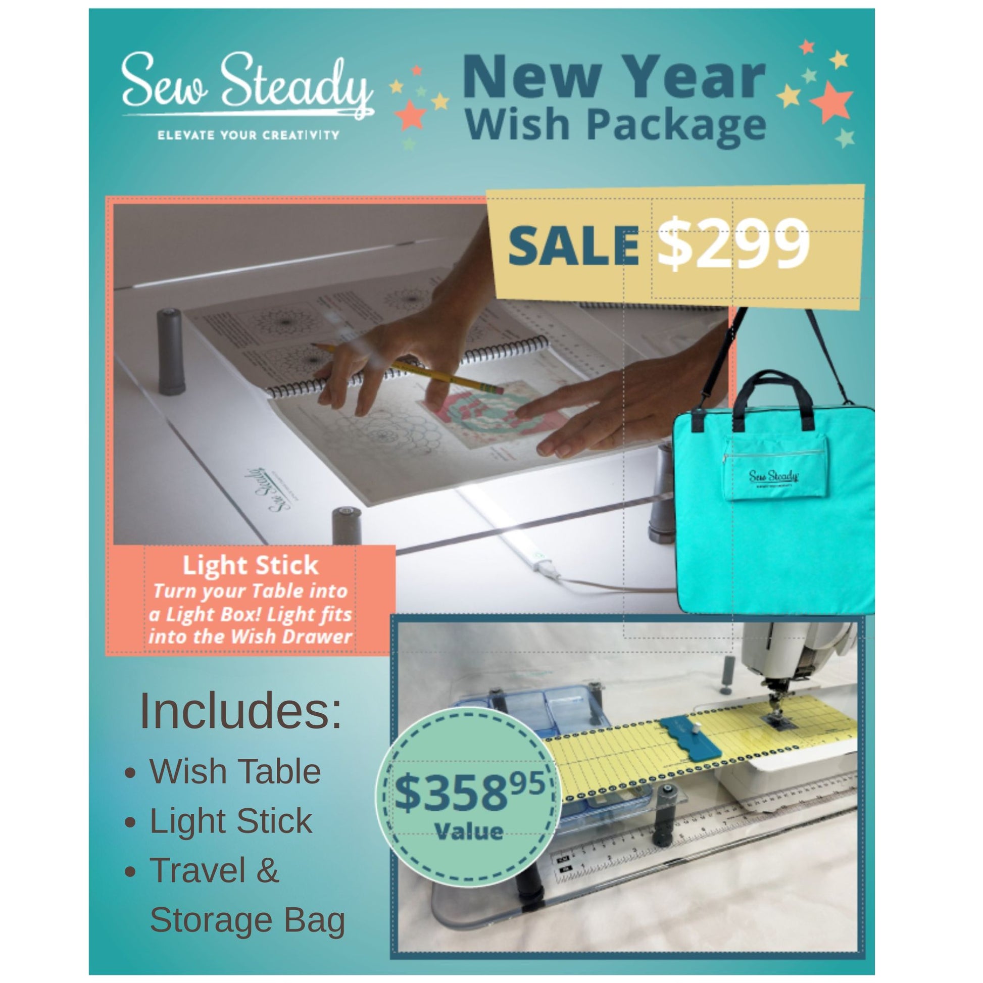 Sew Steady Wish Table - Multiple Sizes Available