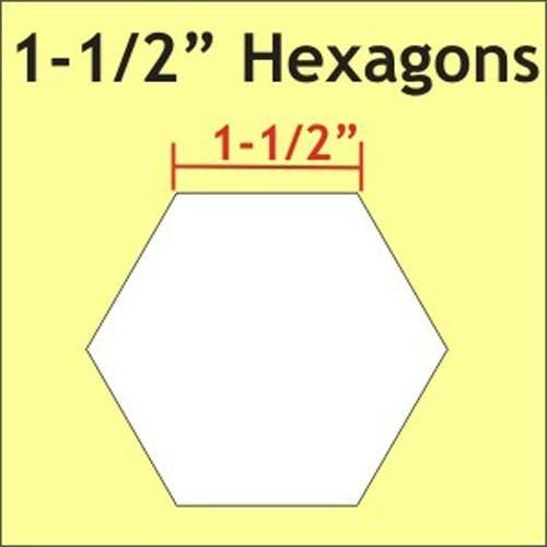 Paper Pieces: Hexagon 1 1/2" - Small Pack (50 pieces)