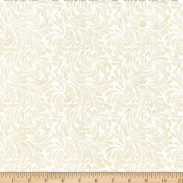 Bali Batik - Swirly Petals - Oyster