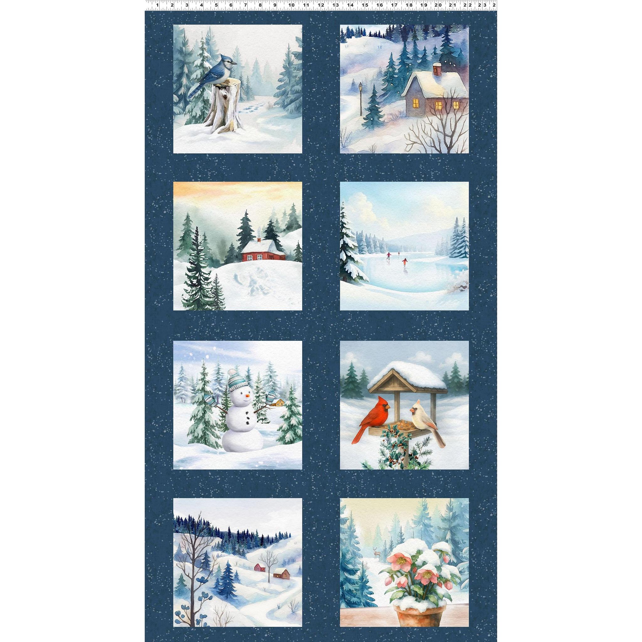Quilt Minnesota 2026 Shop Hop Dig 24" Block Panel Navy Blue