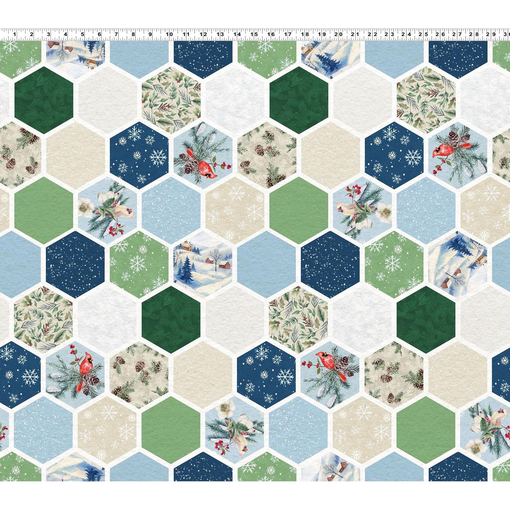 Quilt Minnesota 2026 Shop Hop Digital Hexagons Light Navy