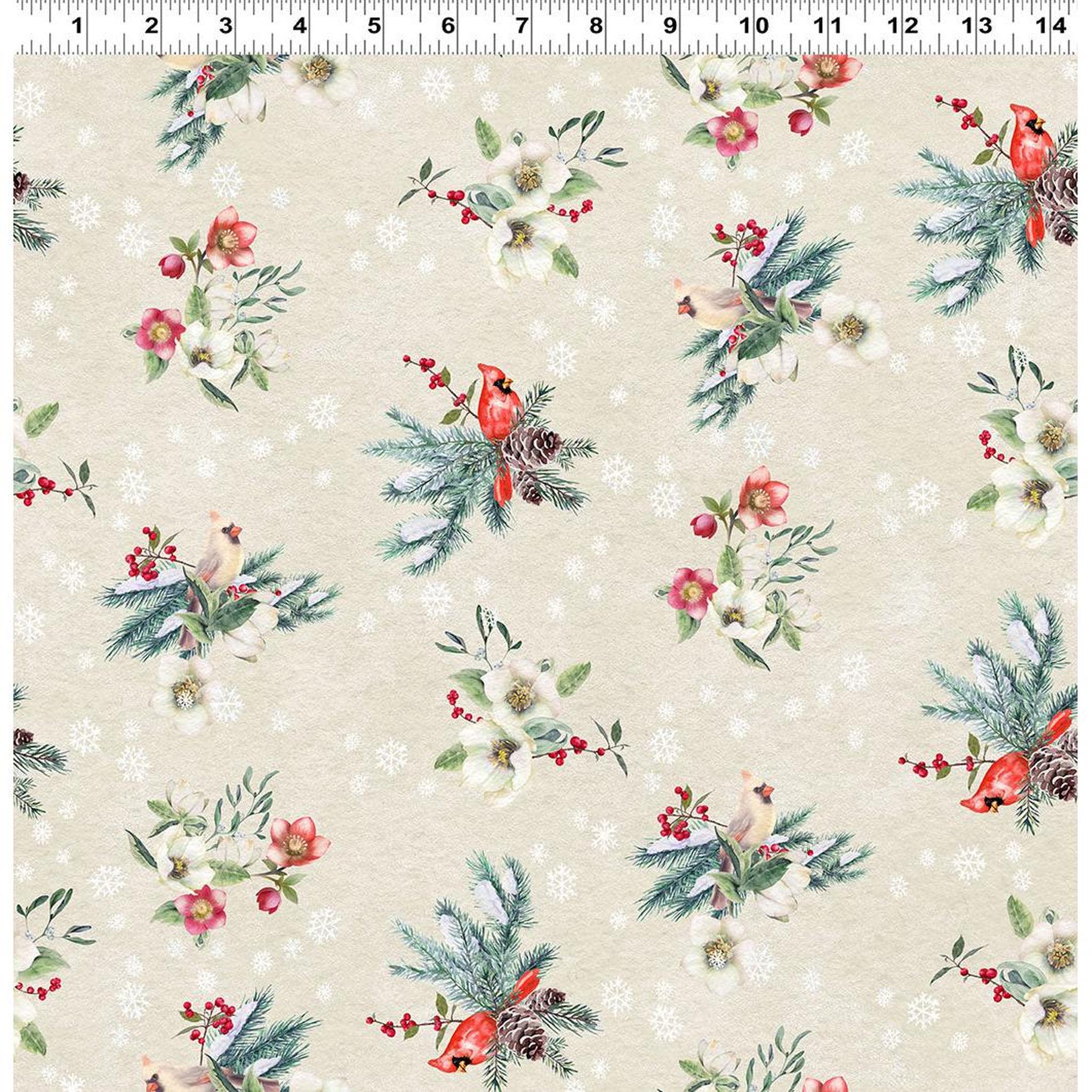 Quilt Minnesota 2026 Shop Hop Digital Floral Birds Light Khaki