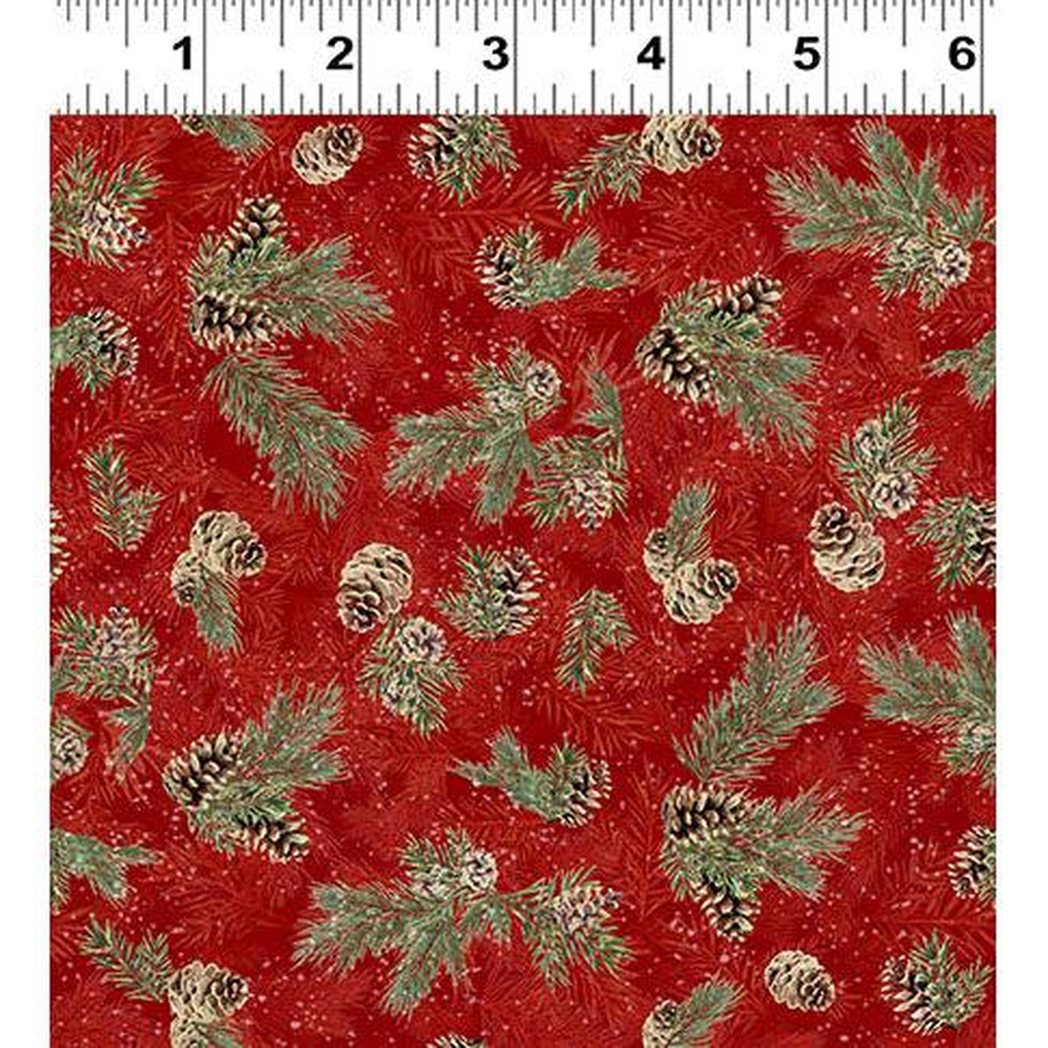Quilt Minnesota 2026 Shop Hop Digital Pinecones Dark Red