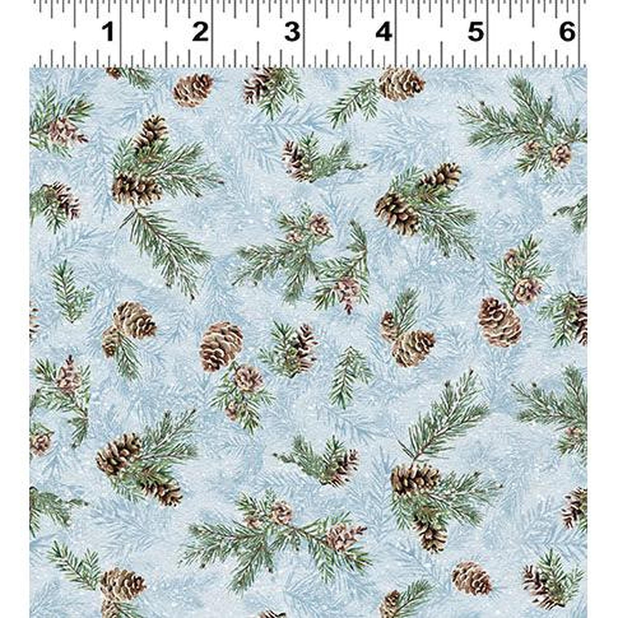 Quilt Minnesota 2026 Shop Hop Digital Pinecones Light Denim