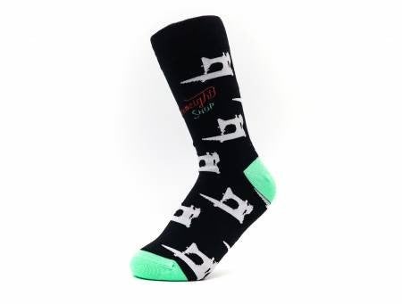 Quilt Socks - White on Black