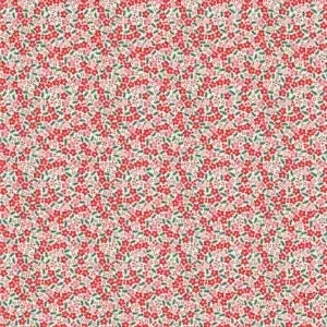 Oh What Fun Holly Flowers Red by Poppie Cotton