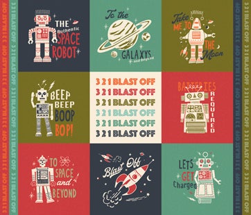 321 Blast Off - Space Square Panel Multi (36" x 44")