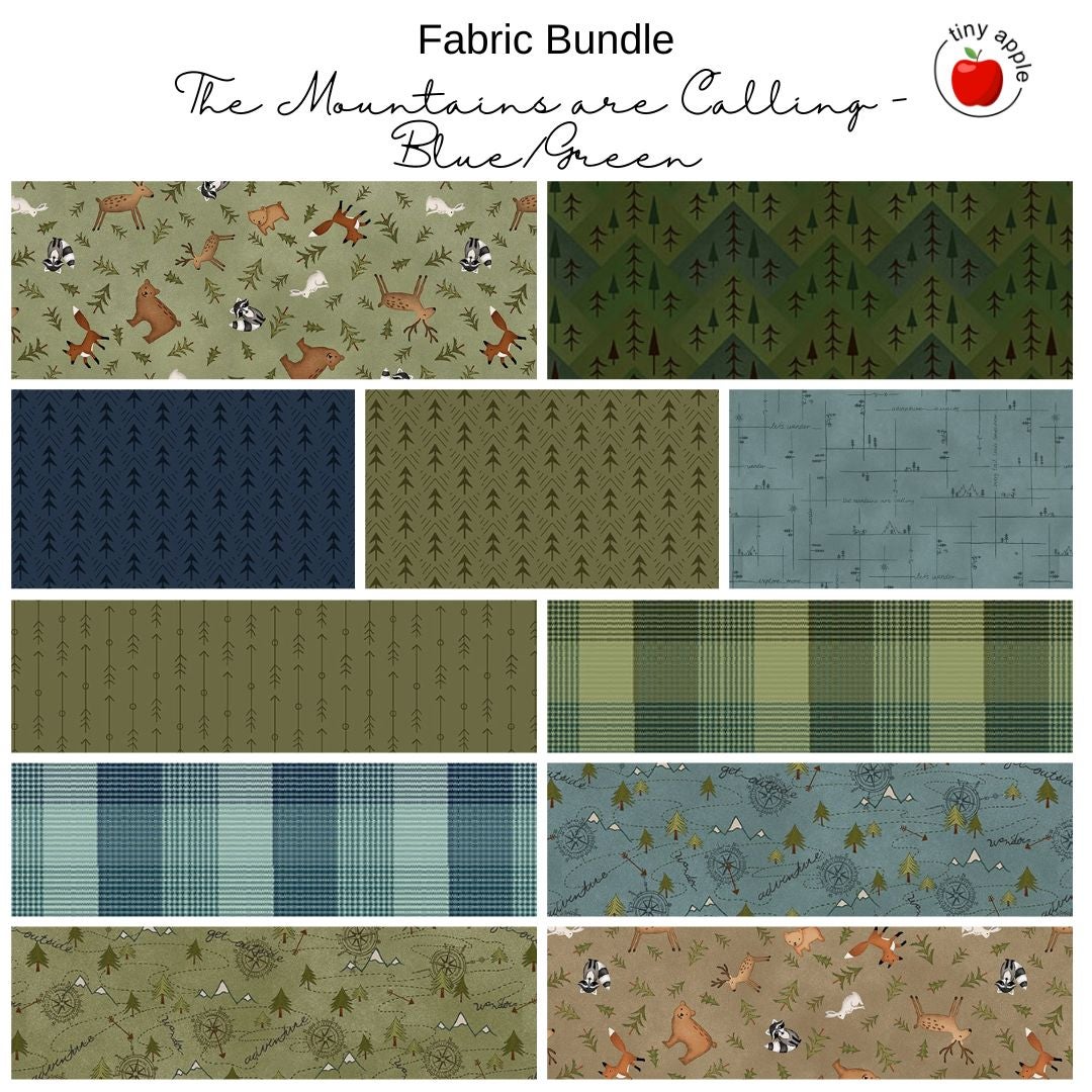 Fat Quarter Bundle (11) - The Mountains are Calling Blue/Green