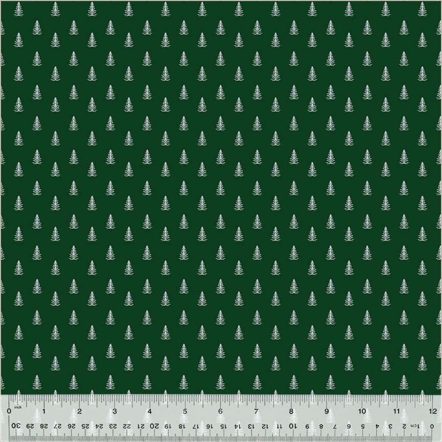 Holiday Twinkle by Whistler Studios Pine Trees: Dark Green/Silver