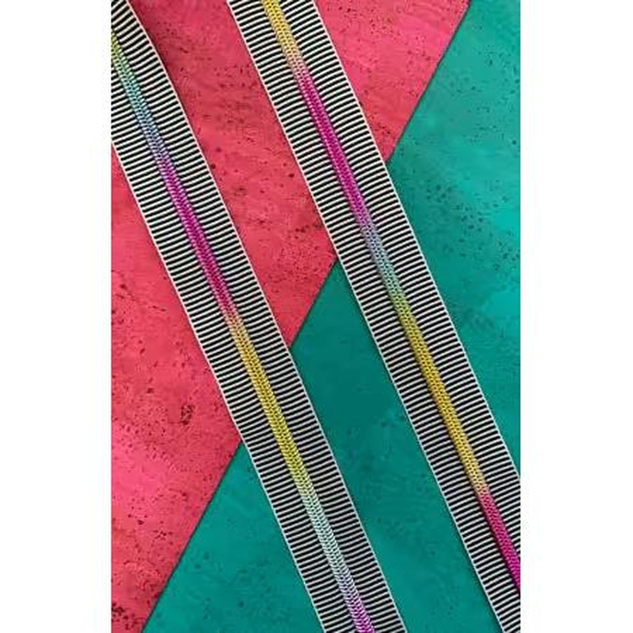 Zipper - Black Stripe Tape with Rainbow Teeth #5