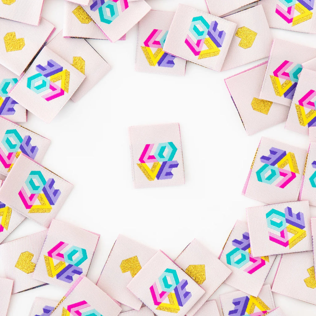 Quilt Label - Sarah Hearts X Tied With A Ribbon | Love Quilt