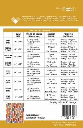 Pattern: Happy Stripes Quilt by Emily Dennis of Quilty Love