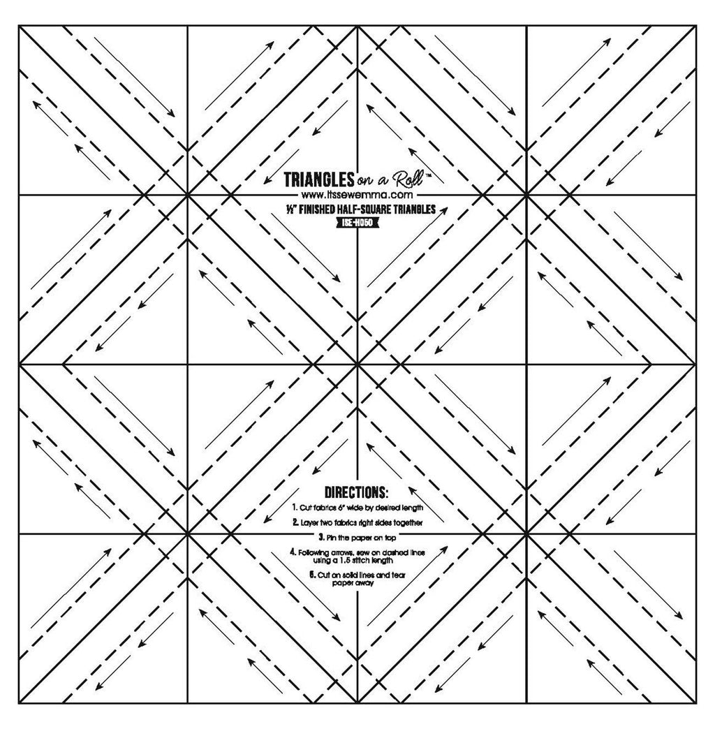 Triangles on a Roll 1/2" Half Square Triangle