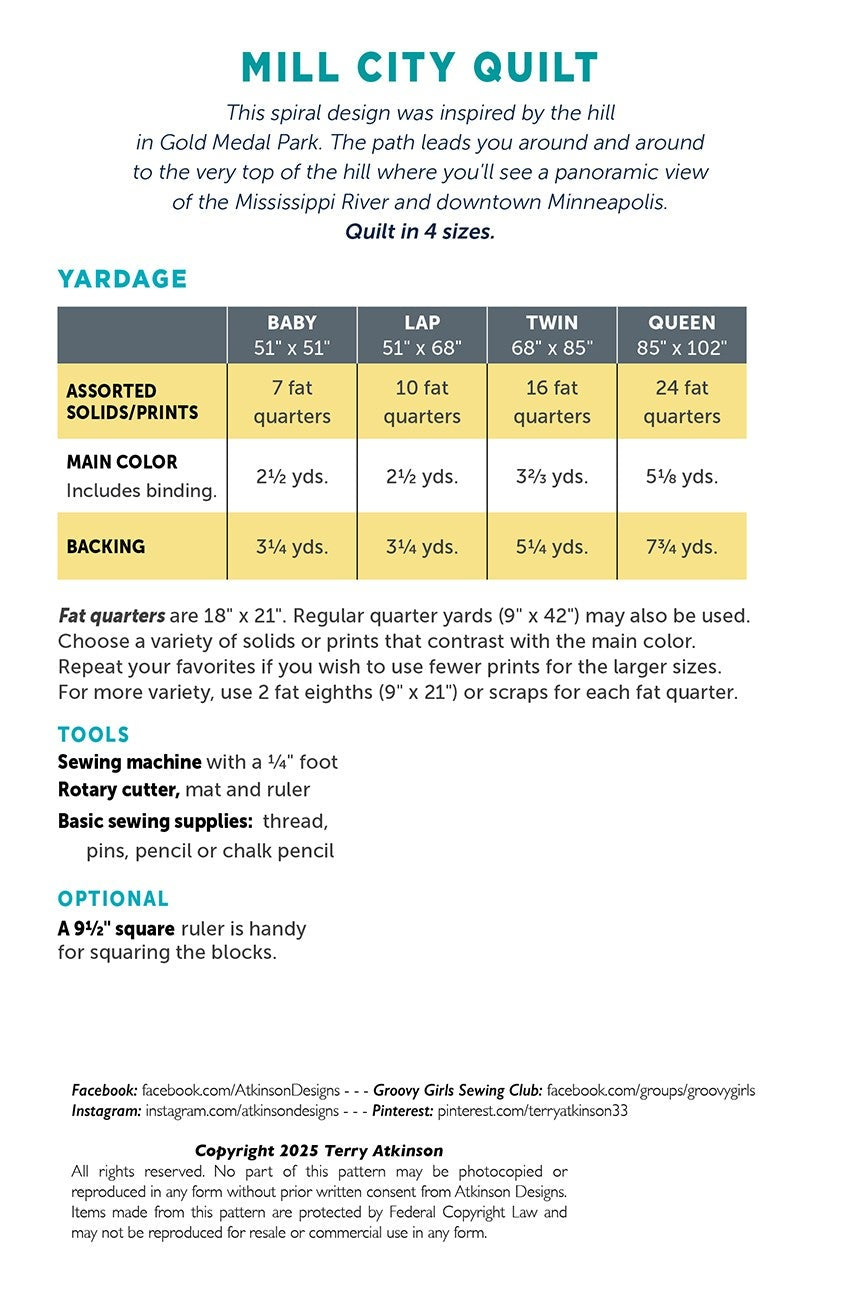 Pattern:  Mill City Quilt