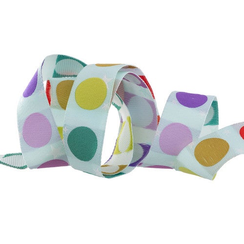 Tula Pink Ribbon - Disco Dot: Blue/Multi