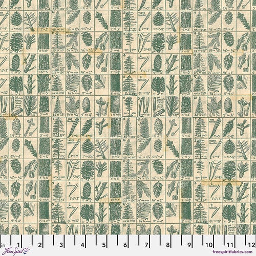 Free Spirit: Holidays Past by Tim Holtz Pine Chart: Green