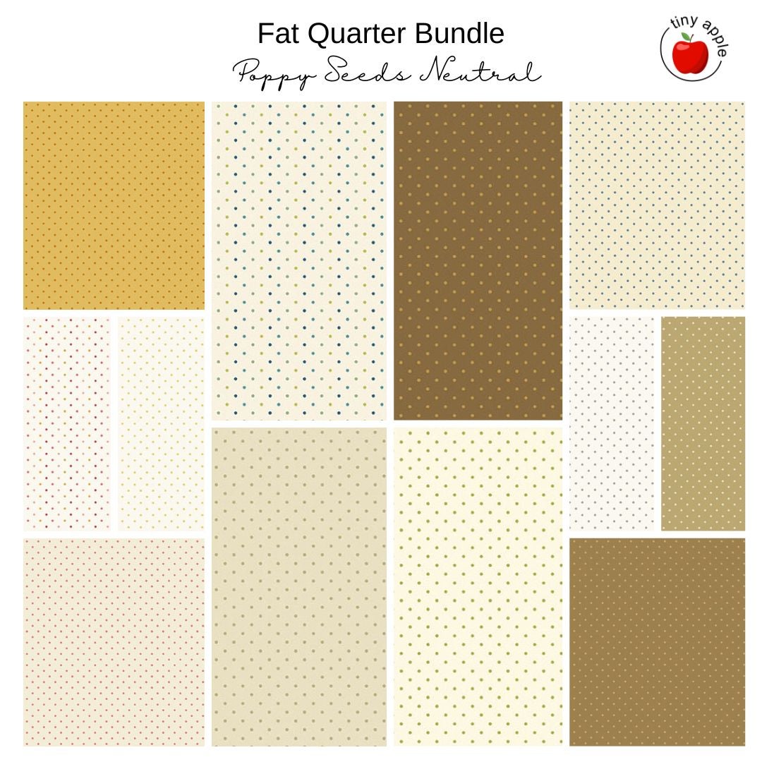 Fat Quarter Bundle (12) - Poppy Seeds Neutral