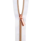 White #5 Zipper - 30 inches with 2 Zipper Pulls | Multiple Finishes