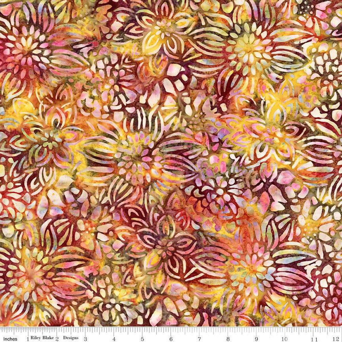 Expressions Batik Floral Reflections by Riley Blake - Golden Moxie