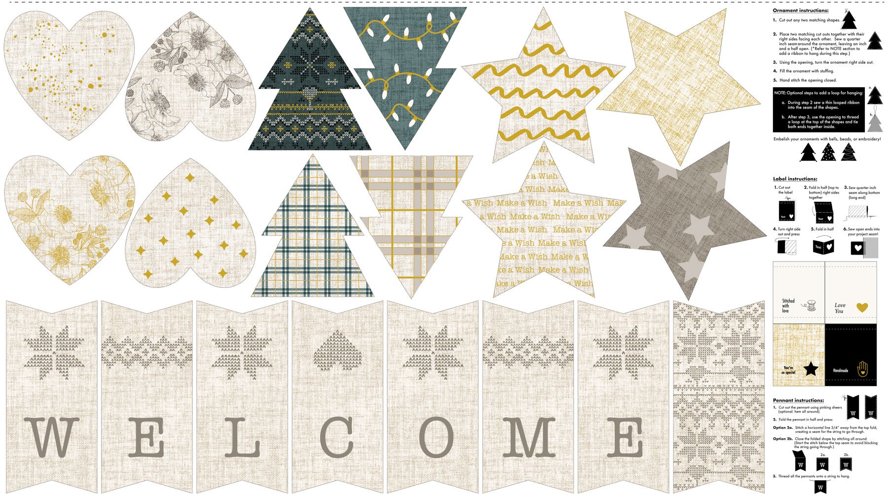 FIGO Winter Dreams Winter Panel: White (24" x 43")