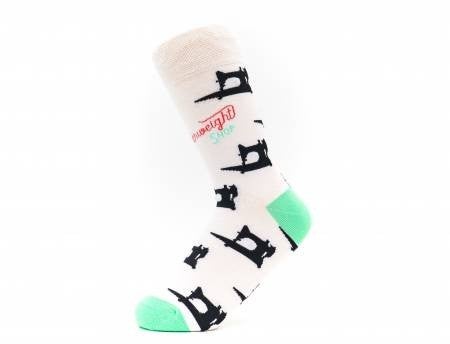 Quilt Socks - Black on White
