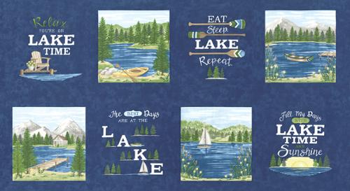 On Lake Time by Deb Strain - Deep Water Panel (24" x 44")