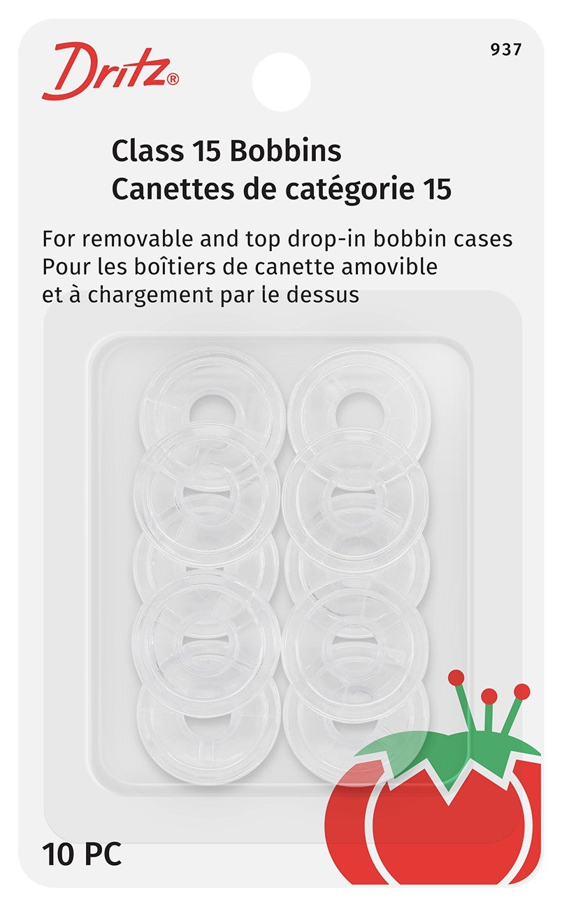 Dritz Bobbin Plastic Class 15 Bonus Pack 10ct # 937