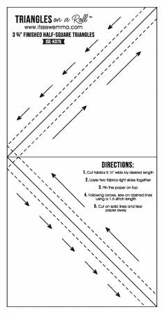 Triangles on a Roll 3 3/4" Half Square Triangle